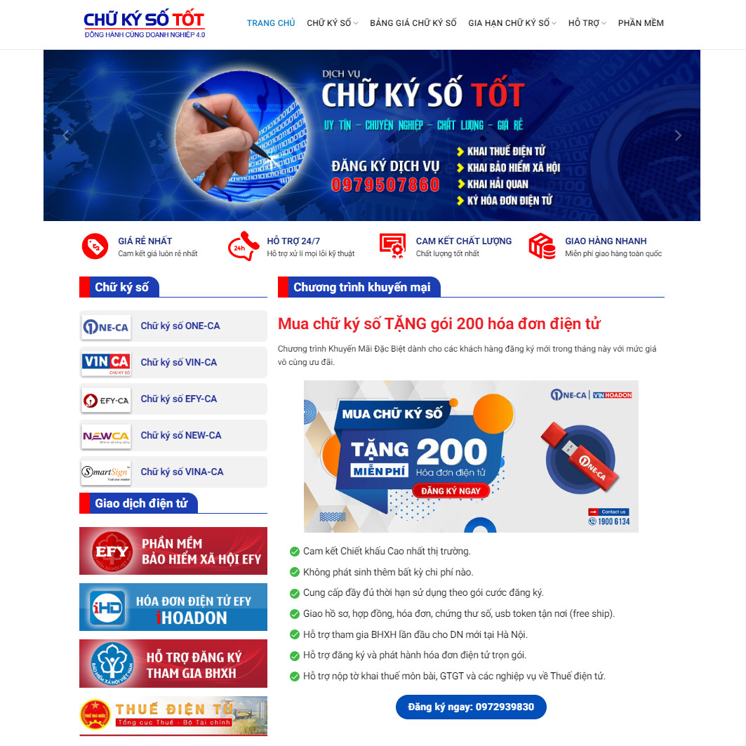 Theme wordpress dịch vụ chữ ký số