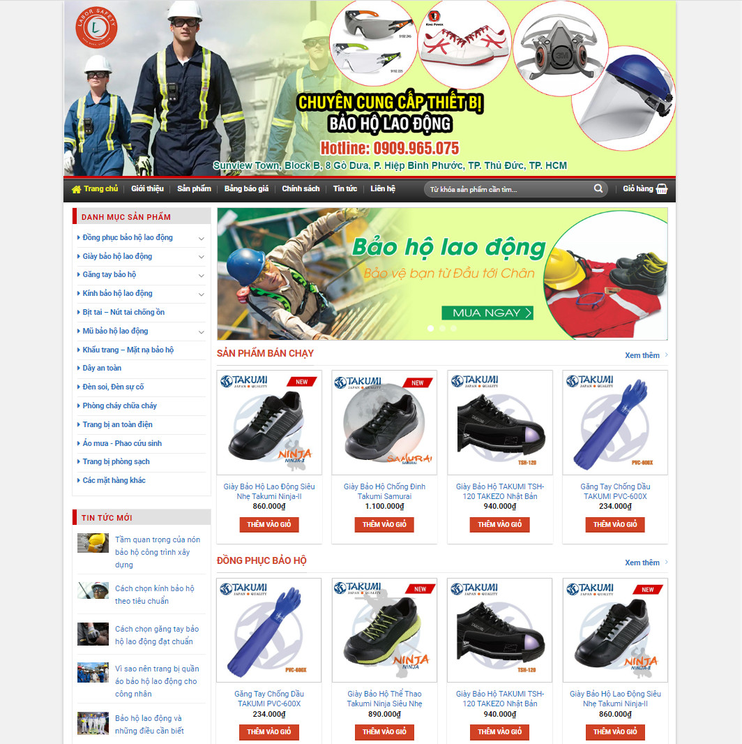 Theme wordpress bán đồ bảo hộ lao động