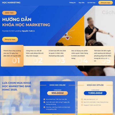 Theme wordpress landing page khóa học marketing